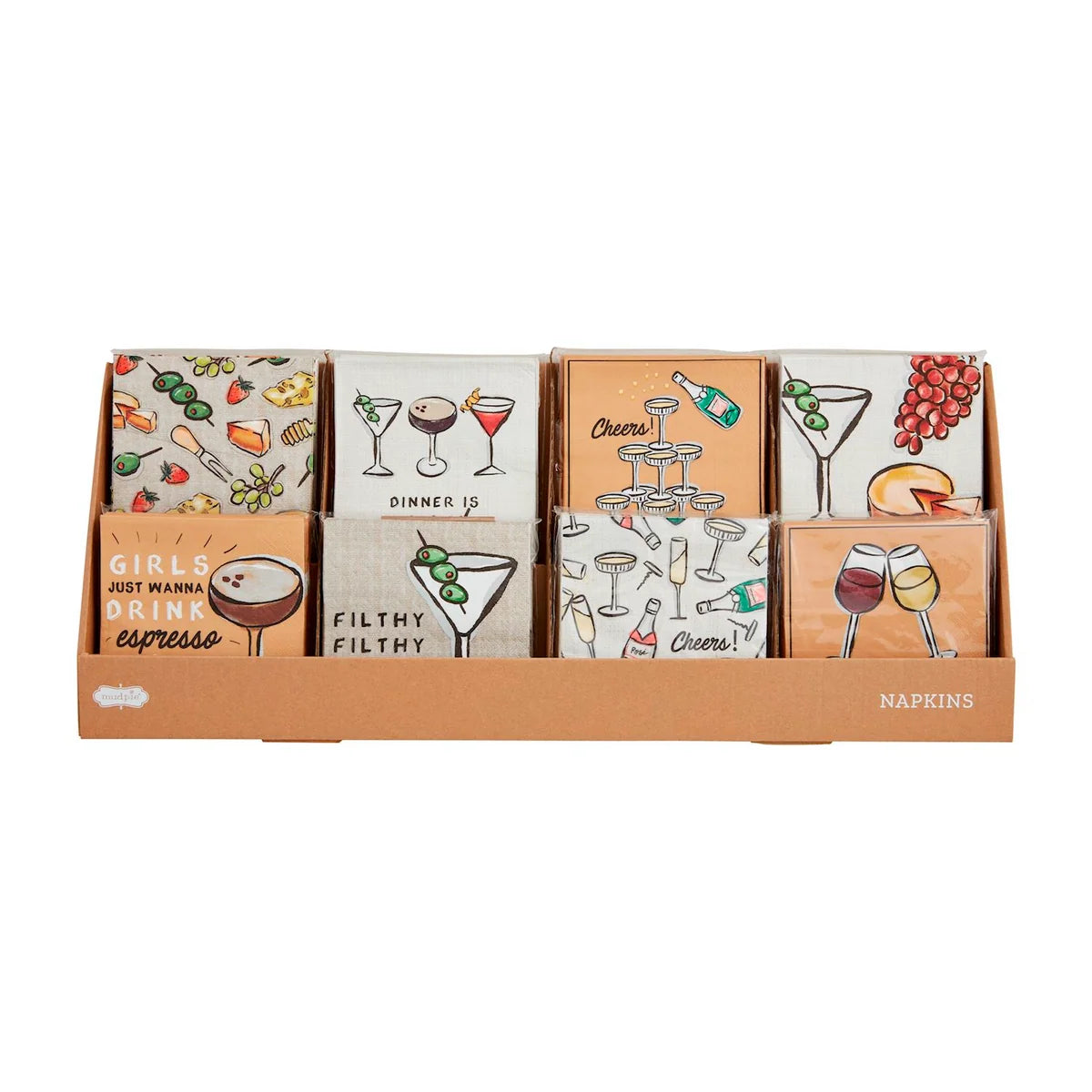 Mud Pie Assorted Bar Napkins - Pack of 12