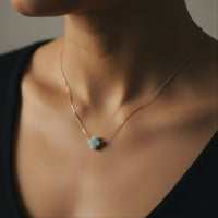 Faith Over Fear Cross Necklace- Amazonite