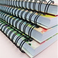 Set of four A5 spiral notebooks with vintage floral covers in different colors