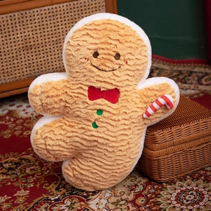 Plush Gingerbread Man – Soft Stuffed Christmas Cookie Toy, Cute Holiday Decor & Gift, 11.8 inches