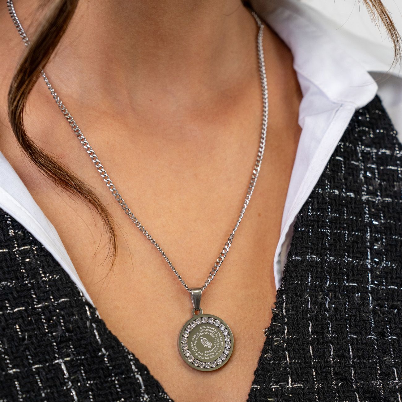 PRAYER WARRIOR NECKLACE SILVER