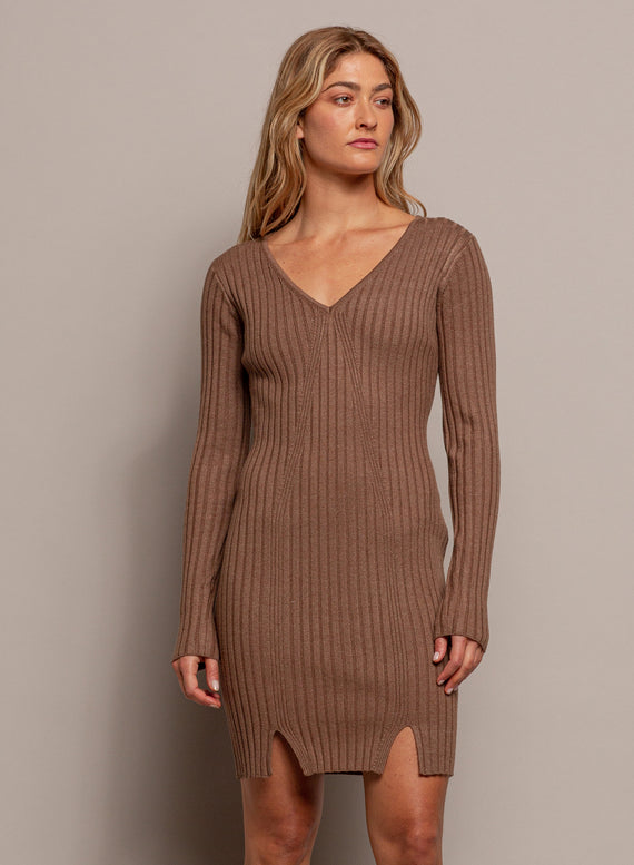Victoria - Ribbed Sweater Mini Dress