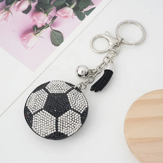 Rhinestone Soccer Keychain