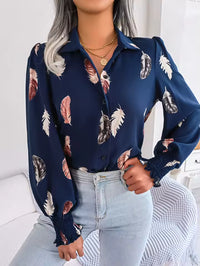 Navy Feather Top