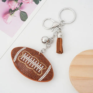 Rhinestone Football Keychains