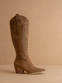 The Samara | Brown Embroidered Tall Cowgirl Boot