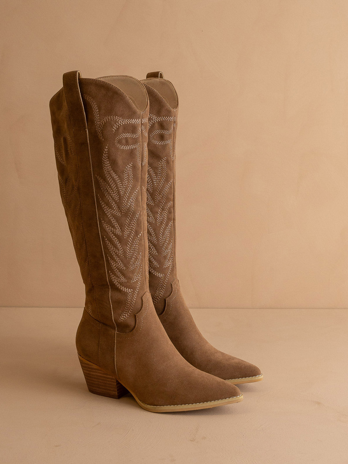 The Samara | Brown Embroidered Tall Cowgirl Boot