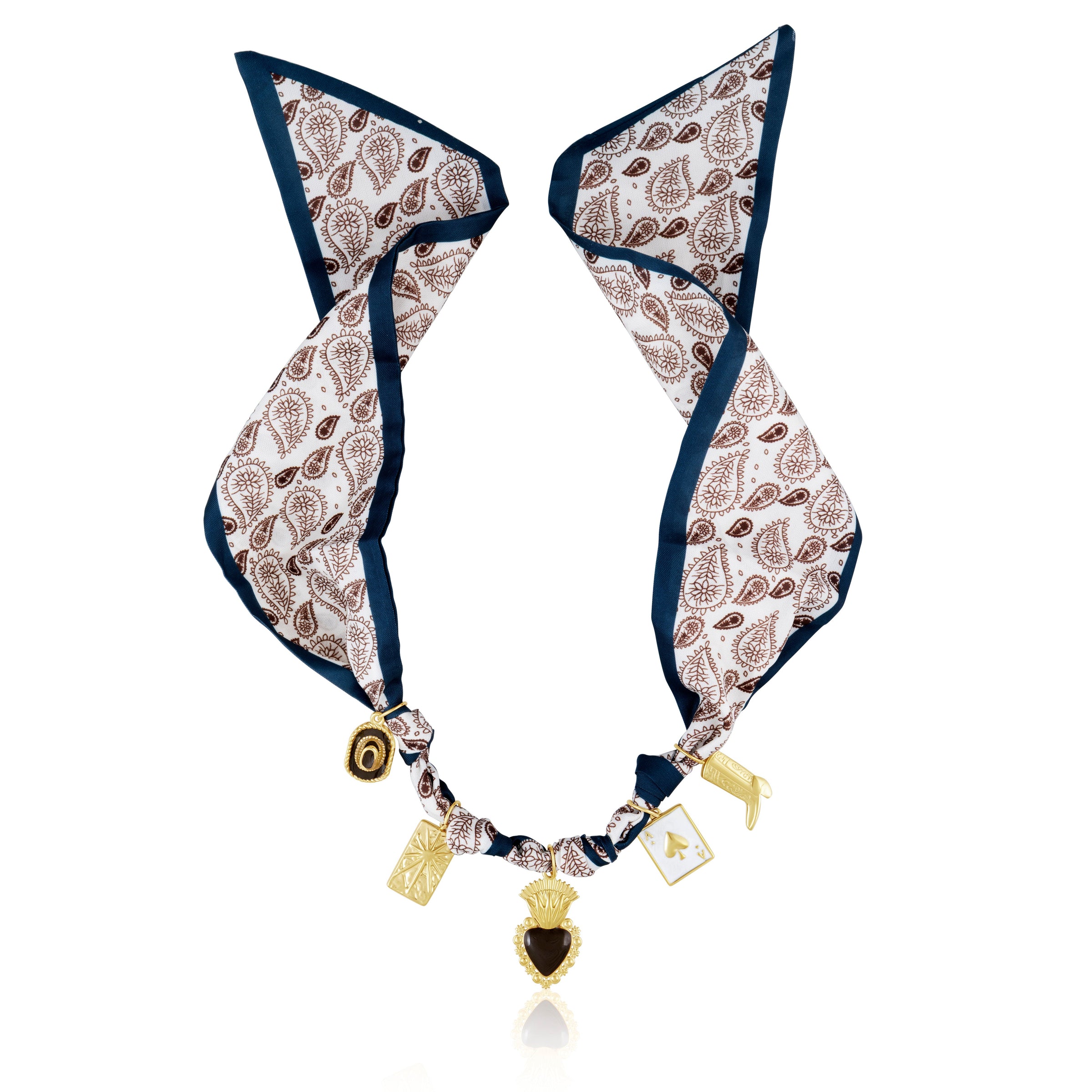 Brown Silk Charm Necklace