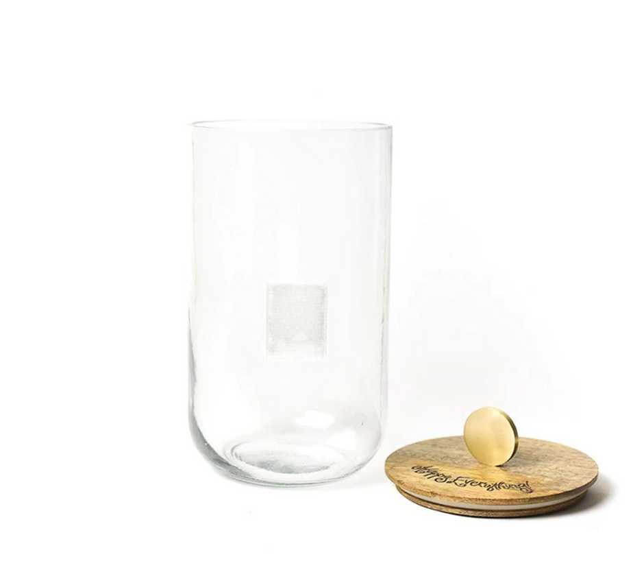 Big Wooden Lid Jar Happy Everything