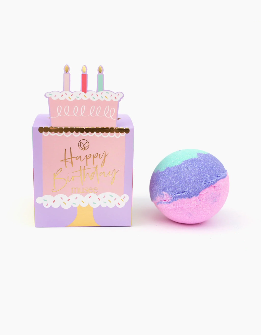 Bomba de baño en caja de pastel de cumpleaños 