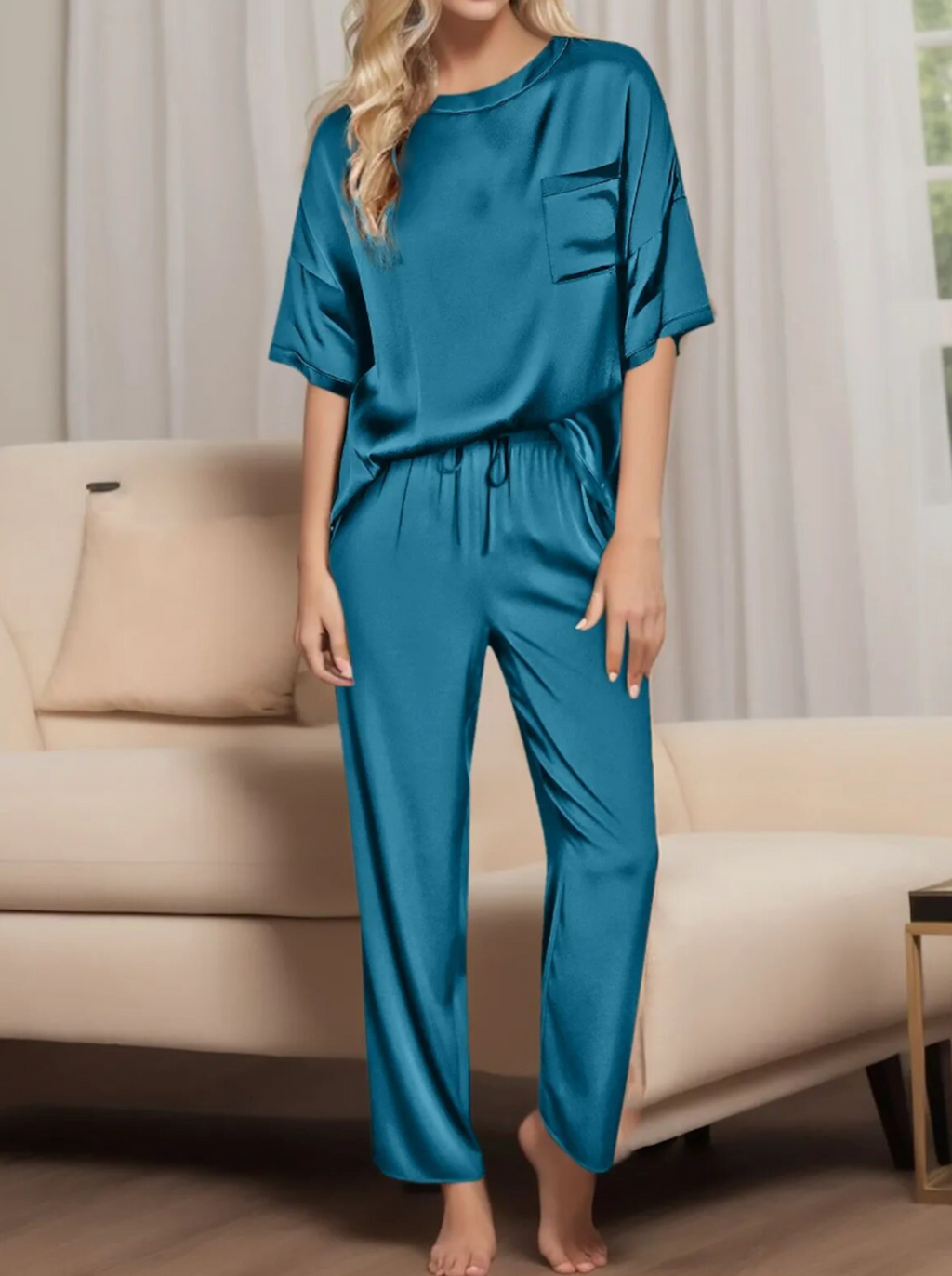 Silky Pajama Pants Set