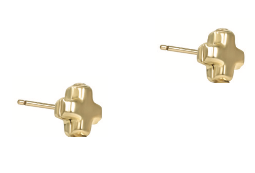 Signature Cross Small Gold Stud Earrings