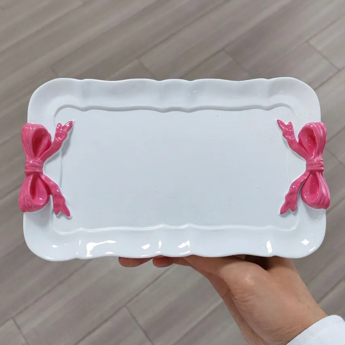 Cute Pink Bow Trinket Tray