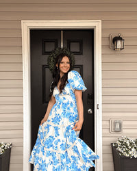 THROUGH THE FOG WOVEN MIDI DRESS