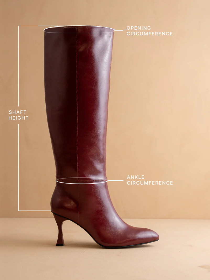 The Lexington | Burgundy Wine Pointed Toe Knee High Boot