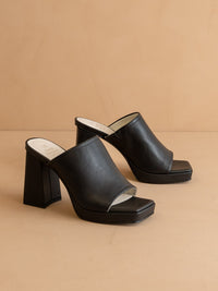 The Vivienne Black | Slip On Platform heel