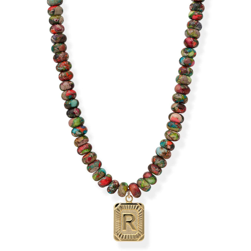 WATERCOLOR INITIAL CARD NECKLACE