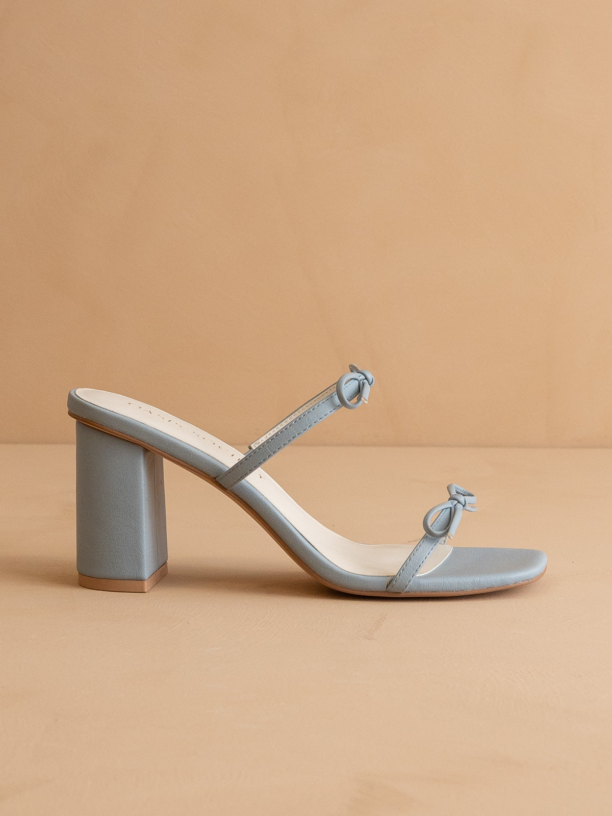 The Wendy | Blue Double Strap Bow Heels