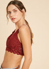 Bralette de encaje festoneado con doble tirante