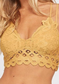 Bralette de encaje festoneado con doble tirante