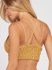 Bralette de encaje festoneado con doble tirante