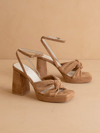 The Zoey | Almond knotted band platform  heel