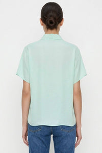 Minimalist Drop Shoulder Button Up Blouse