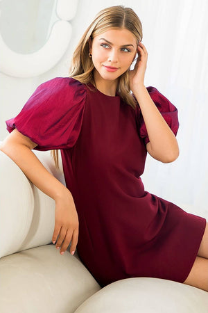 Poplin Puff Sleeve Dress