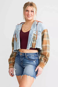 Destructed Denim Cropped Jacket