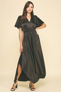 LEYVA - CHIFFON SLIT DETAILED MAXI DRESS