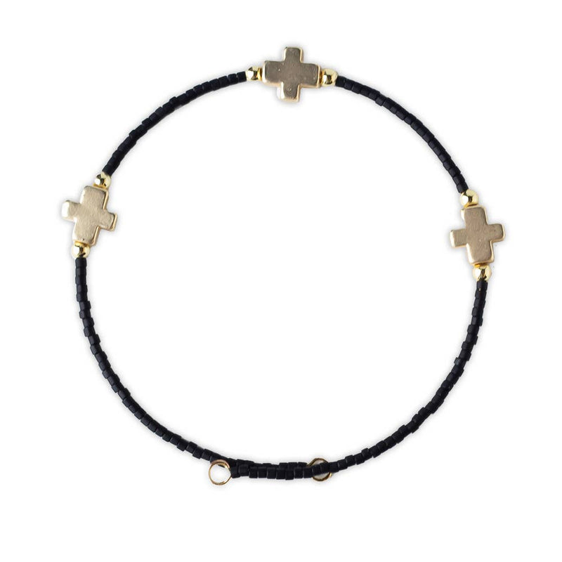 Faithful Cross Bangle-Black, Cross Bracelet | Christian