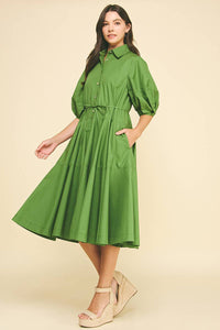 PAYTON - BUTTON DOWN TIERED MIDI DRESS