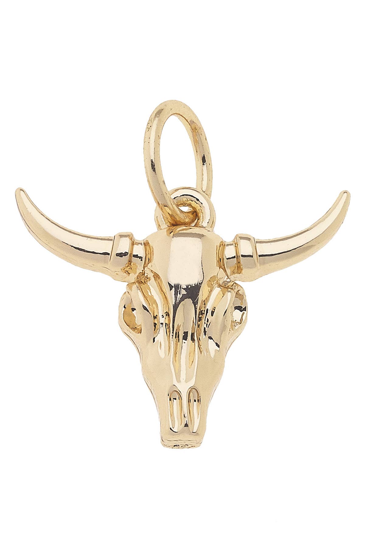 Steer Skull Charm in Shiny Gold