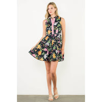 Aria- Sleeveless Tiered Floral Print Dress