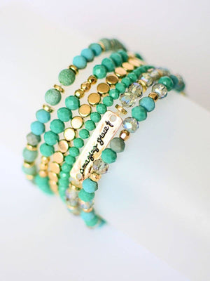 Amazing Grace Beaded Bracelet Stack