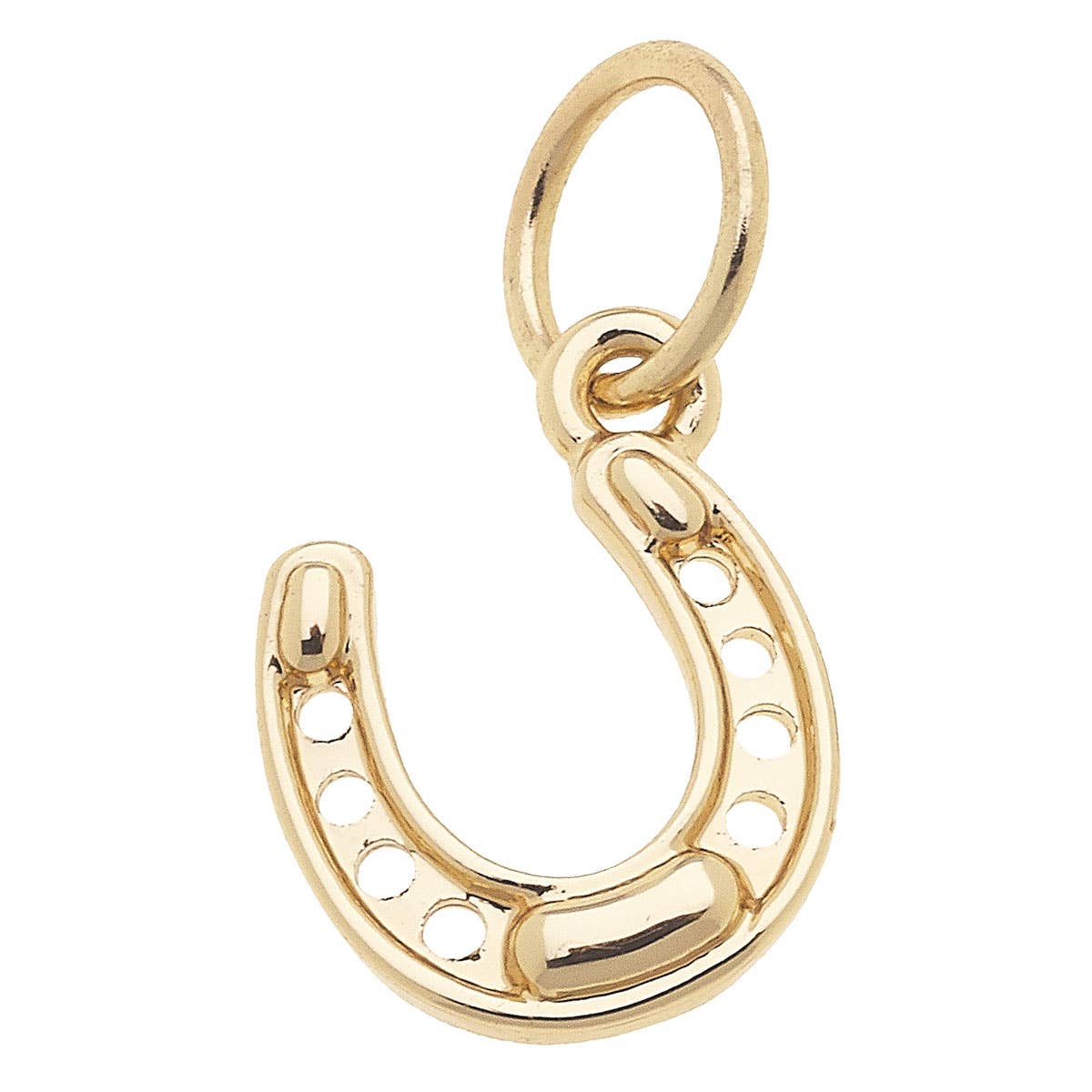 Lucky Horseshoe Charm in Shiny Gold