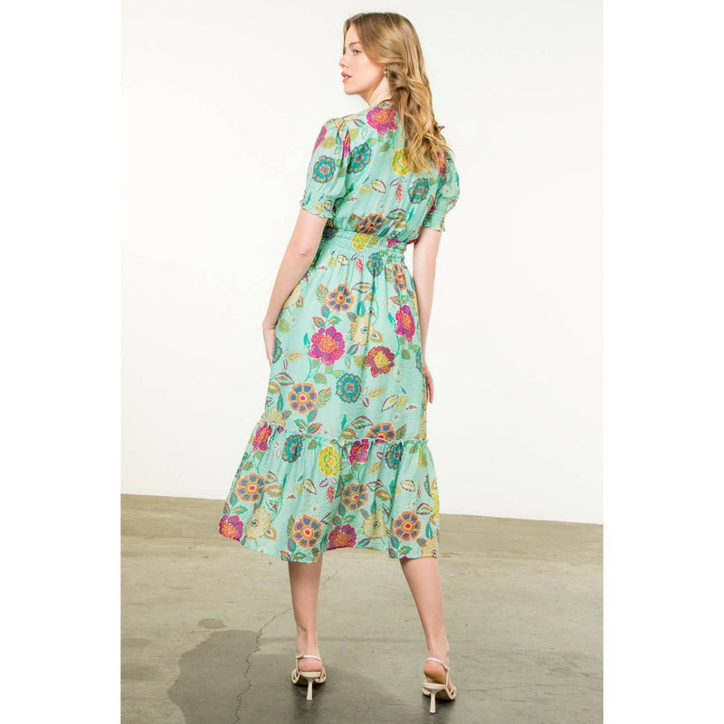 Maurice- Short Sleeve Floral Maxi Dress