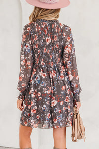 Danny - Brown Floral Mesh Mini Dress