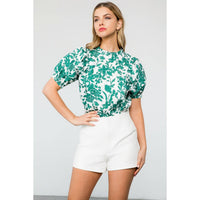 Adelle - Flower Puff Sleeve Top