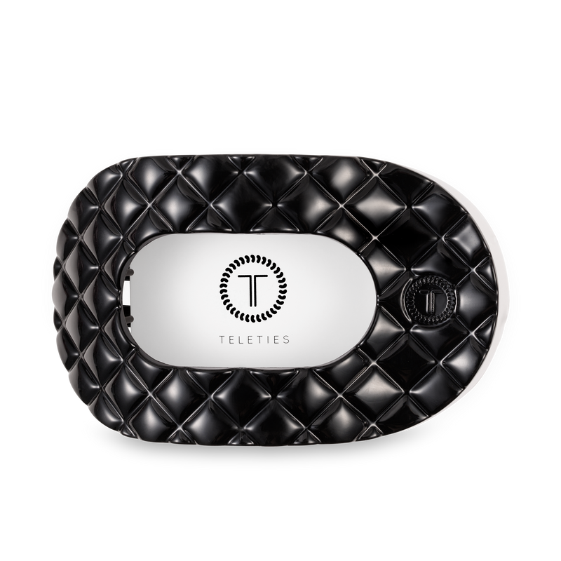 Flat Round Hair Clip | Large | Jet Black Quilted