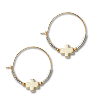 Faithful Cross Earrings-Silver | Beaded Earrings for Women