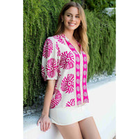 Ariana- Puff Sleeve Abstract Top