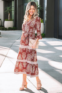 Holly - Brown Floral Tiered Maxi Dress