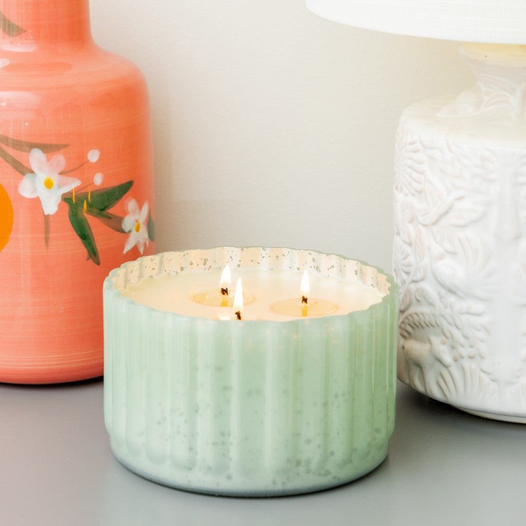 Sweet Grace Antique Green Ribbed Candle