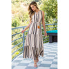 Lonnie-Stripe Tassel Tie Maxi Dress