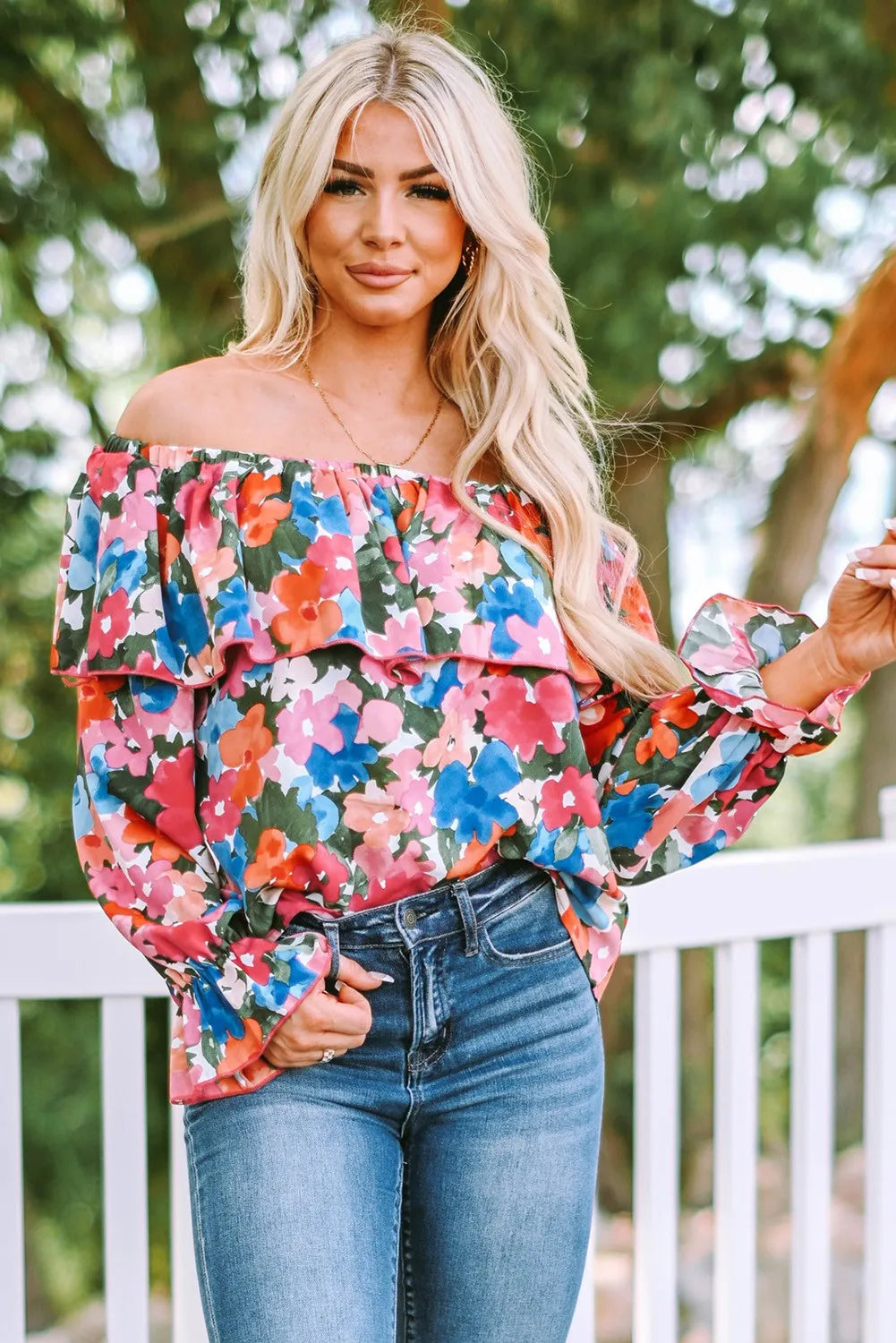 Jasmine - Floral Off Shoulder Blouse
