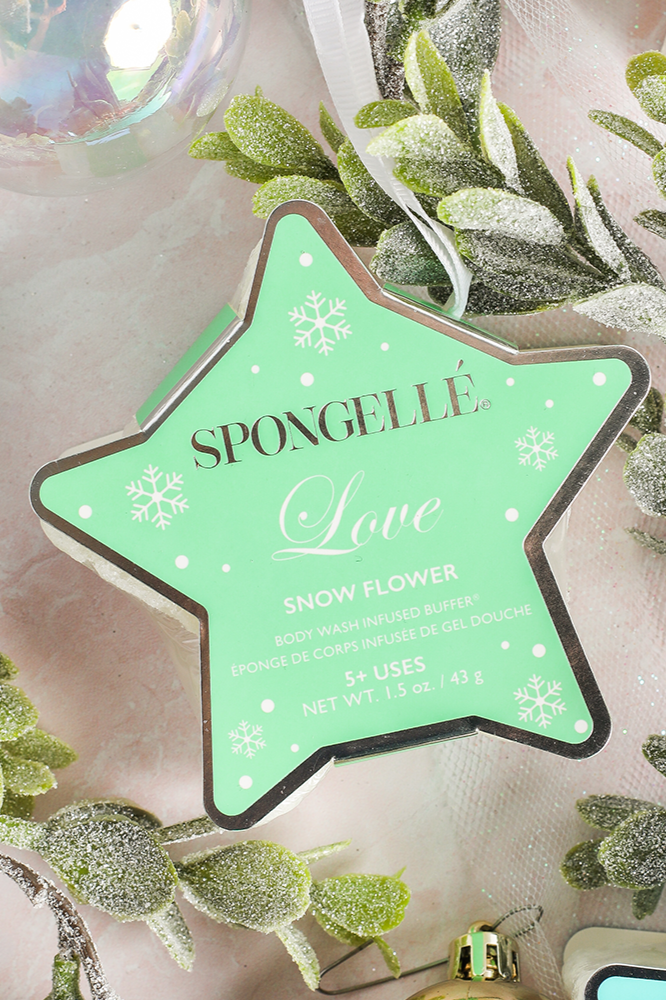 Star Shaped Snow Flower Holiday Ornament Buffer Christmas Stocking Gift