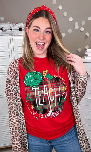 Christmas Teach Apple Graphic T-Shirt