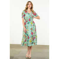 Maurice- Short Sleeve Floral Maxi Dress