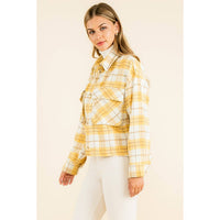 KAYLA - Plaid Button Up Jacket